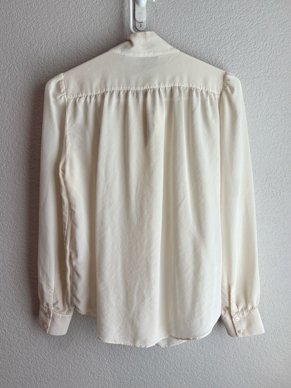 & Other Stories Paris Atelier Silk Cream Tie Neck Bow Blouse Shirt Size 0 XS - Picture 4 of 7